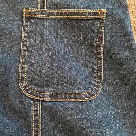 Blue Jean Skirt with Gold Buttons and 2 Pockets - Picture 4 of 6